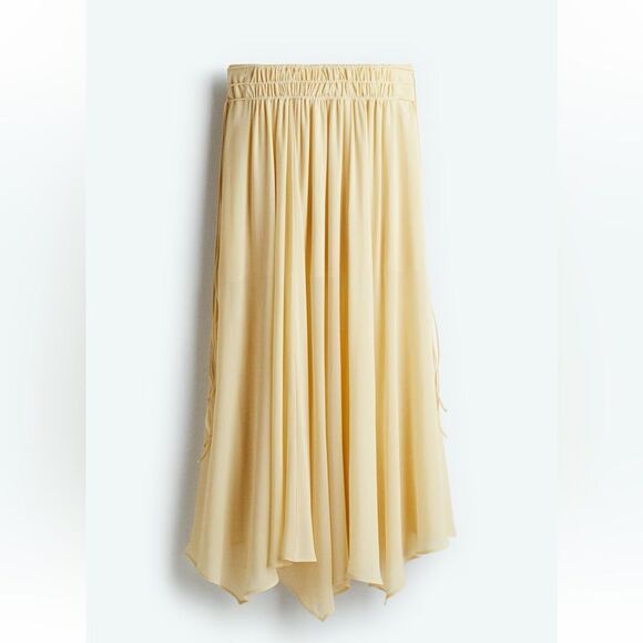 H&M S/S 25 Edition Chiffon Circle Skirt Butter Yellow NWT - Picture 4 of 8